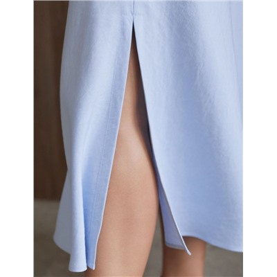 Юбка миди с разрезом скроенная по косой из плотного лиоцелла