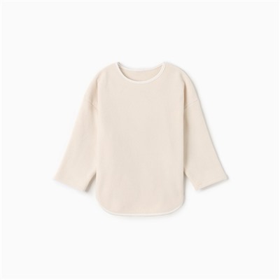 Свитшот флисовый детский MINAKU: Fleece Soft, бежевый, рост 110 см