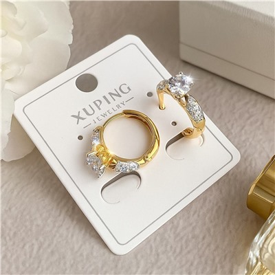 Серьги коллекция "Xuping" покрытие позолота, вставка: фианиты, арт.004.070