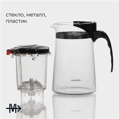 Заварочный чайник Magistro «Мантана», 750 мл, пластиковое сито, стекло