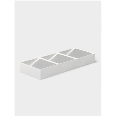 Подставка для специй Griten, 3 секции, пластик с силиконовой вставкой, 39×15×5 см, белая