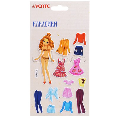 Наклейки мягкие "Одевайка принцесса" размер карточки 10x15 см, puff, объемные, многоразовые