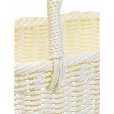 Корзина плетёная для хранения, 37×20.5×36 см, ручка h=17 см, белая