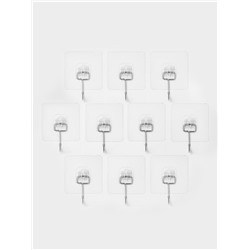 Набор самоклеящихся крючков, усиленные, с большим крюком, 10 шт., 6.5×6.5 см