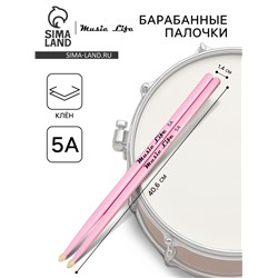 Барабанные палочки Music Life, 5 А, клён, розовые