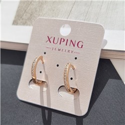 Серьги конго дорожка коллекция "Xuping" , покрытие: позолота, вставка: фианиты, №40, арт.001.646