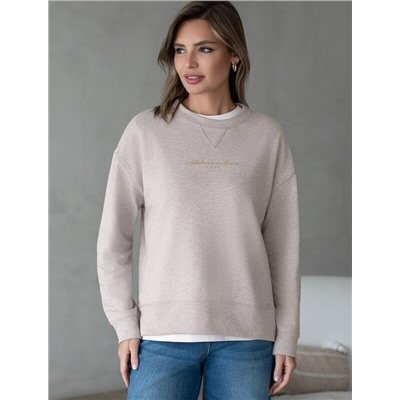 Свитшот из эластичного футера двухнитки с принтом