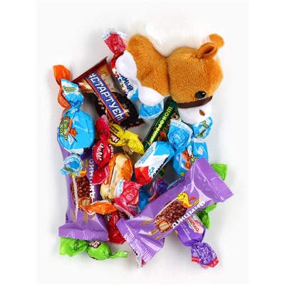 Сладкий детский новогодний подарок «С новым годом», конфеты + мягкая игрушка, 250 г