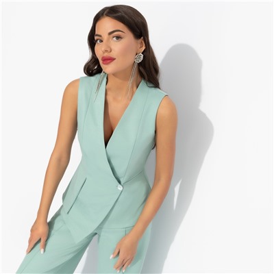 Жилет прямого силуэта, Стильный лидер (мятный)