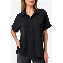 Женская рубашка с коротким рукавом из ткани-жатка Happyfox