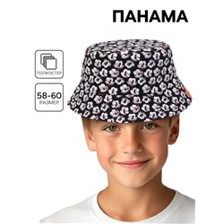 Панама, размер 58-60, чёрно-белый Микки Маус
