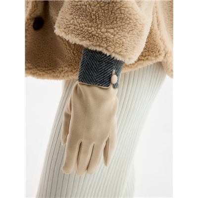 Перчатки женские, безразмерные, без утеплителя, бежевые