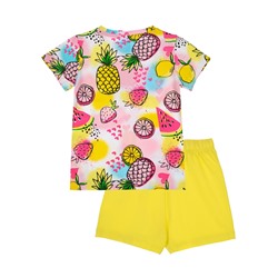 Комплект трикотажный для девочек: фуфайка (футболка), шорты