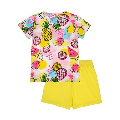 Комплект трикотажный для девочек: фуфайка (футболка), шорты