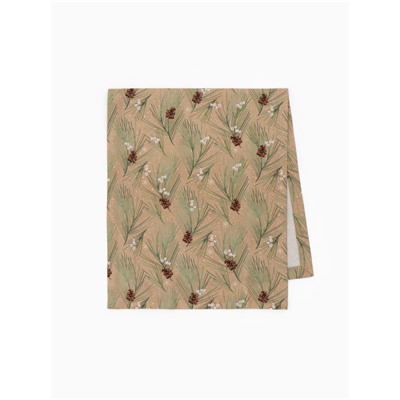 Дорожка на стол новогодняя Этель Spruce branches 30×70 см, 100% хлопок, саржа 190 г/м², бежевая