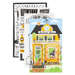 Набор кухонных полотенец Доляна «Любимый дом», 35×60 см-4 шт., 100% хлопок