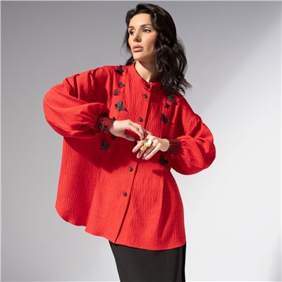 Рубашка нарядная, Нежный шум (красная)