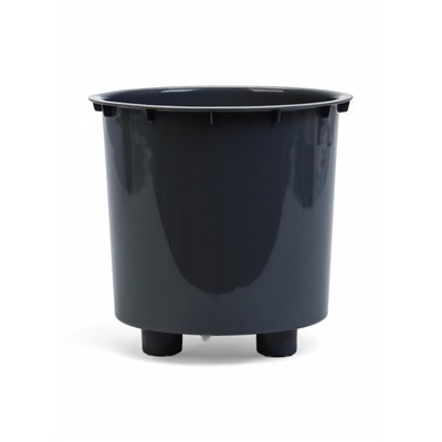 Кашпо для цветов Genius, 2.5 л, d=15.7 см, h=15.6 см, пластиковое, со вставкой, серое