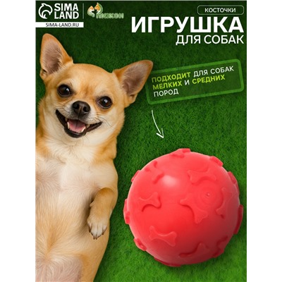 Мяч «Косточки», TPR, 6 см, красный