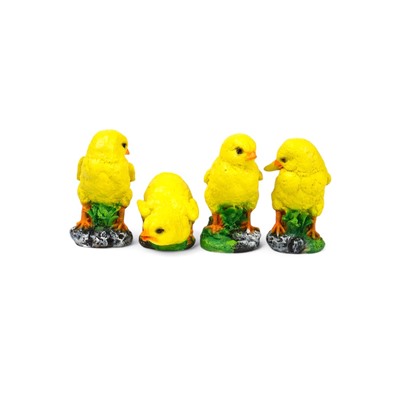 Садовая фигура из полистоуна «Цыплята», 9×9×14.5 см, набор 4 шт.