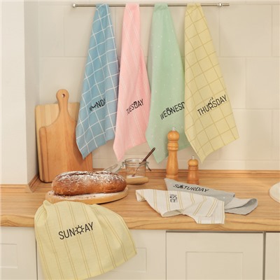 Набор кухонных полотенец Доляна Week 35×60 см-7 шт., 100% хлопок