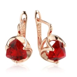 Серьги висячие с камнем, покрытие позолота 585 пробы,H1057, арт.212.003
