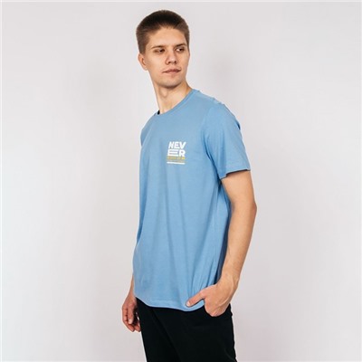 Футболка мужская, голубая, размер 48