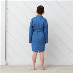 Халат вафельный детский «Крошка Я» Boho, размер 30 (98-104 см), синий