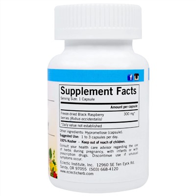 Eclectic Institute, Black Raspberry, 300 mg, 90 Veg Caps