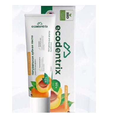 Паста Зубная Ecodentrix BIO УКРЕПЛЕНИЕ ДЕСЕН со вкусом АБРИКОСА 75 мл