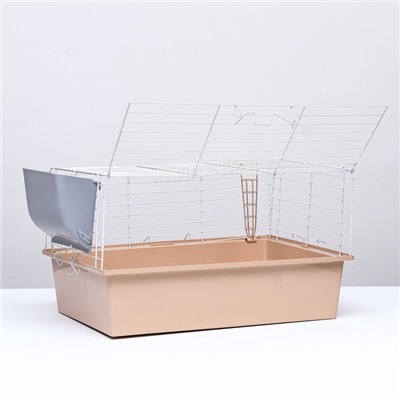 Клетка для грызунов «Пижон» №1 складная, 58×40×34 см, миска, 2 кормушки, бежевая