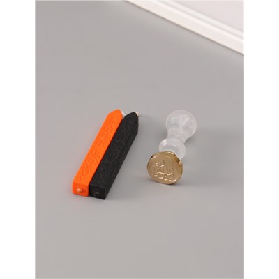 Подарочный набор для сургучной печати «Страшная тыква», печать, ручка, сургуч, 12.5×10×3.6 см