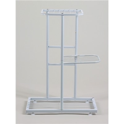 Подставка для цветов Greengo, 3 полки, 43×22×57 см, напольная, металл, белая