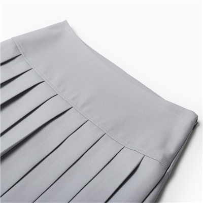 Юбка мини в складку женская MIST Base, размер 46, серая