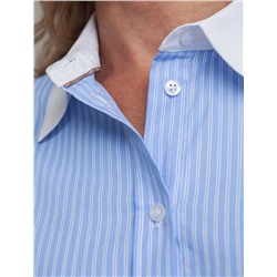 Блузка приталенного силуэта в полоску из эластичного хлопка