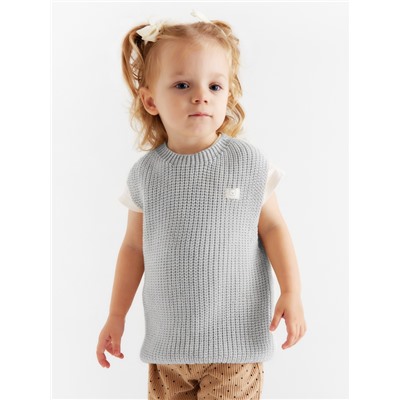 Жилет вязаный Крошка Я, рост 92-98 см, серый