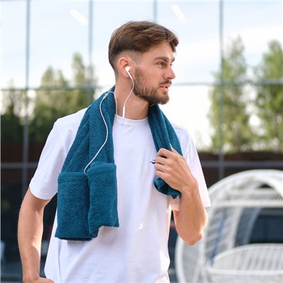 Полотенце махровое для тренировок LoveLife Active 50×100 см, цвет аквамарин, 100% хлопок, 360 г/м²