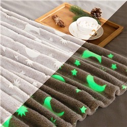 Плед светящийся в темноте «Этель. Луна», 150×200 см, корал-флис