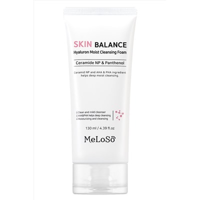 MeLoSo Очищающая пенка для лица с церамидами и пантенолом / Skin Balance Hyaluron Moist Cleansing Foam, 130 мл KRISTALLER, 1112002