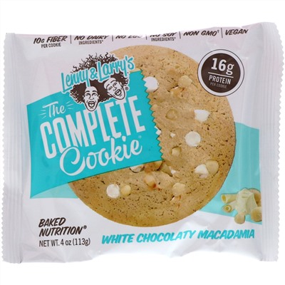 Lenny & Larry's, The COMPLETE Cookie, White Chocolaty Macadamia, 12 Cookies, 4 oz (113 g) Each