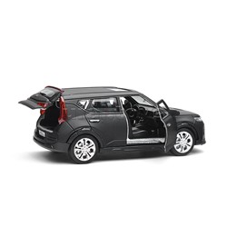 Машина металл KIA soul 12 см, (свет-звук, двер, черный матовый)инерц., в коробке