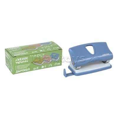 Дырокол "SigNature" (20 листов) пластиковый с линейкой, в картонной коробке, цвет сумеречный синий