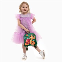 Рюкзак детский новогодний «Змейка у ёлки», 24×24 см