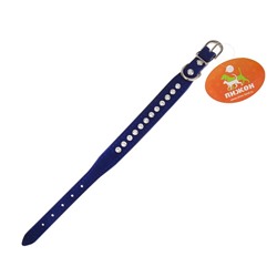 Ошейник «Бархат и стразы», 31×1.3/2 см, ОШ 22-28 см, синий