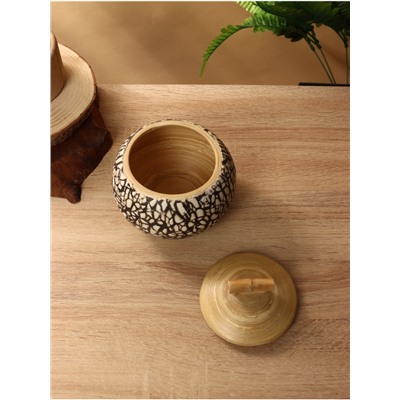 Банка для сыпучих продуктов, 13×13×11 см, бамбук