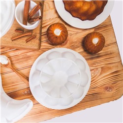 Форма для муссовых десертов и выпечки Доляна «Цветок», силикон, 21×7 см, цвет белый