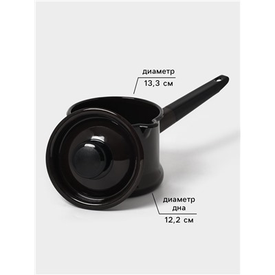 Ковш эмалированный «Арабика», 1 л, тёмно-коричневый