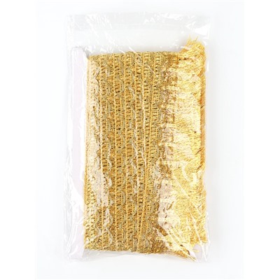 Тесьма золото с кисточками, ширина 5 см, в упаковке 10 м