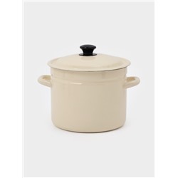 Кастрюля эмалированная, 7 л, d=23.6 см, цилиндрическая, цвет слоновой кости