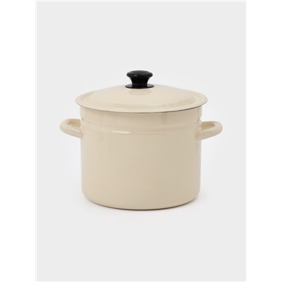 Кастрюля эмалированная, 7 л, d=23.6 см, цилиндрическая, цвет слоновой кости